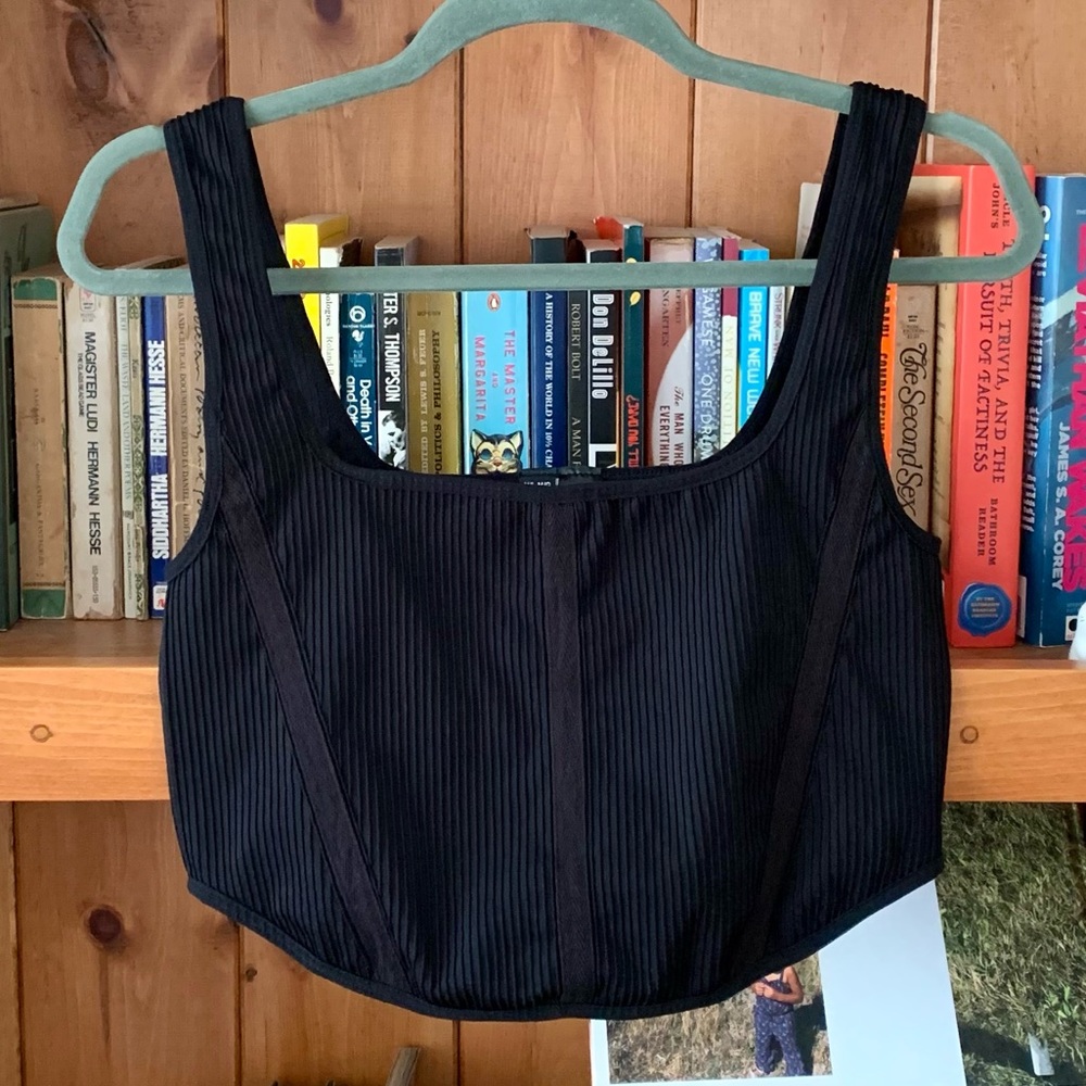 Black stretchy corset top